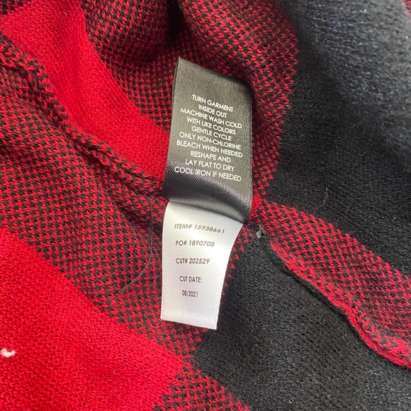 Torrid NWOT Hooded Cardigan Plaid Red Size 2X Buffalo Plaid Longline Pockets - Picture 8 of 8